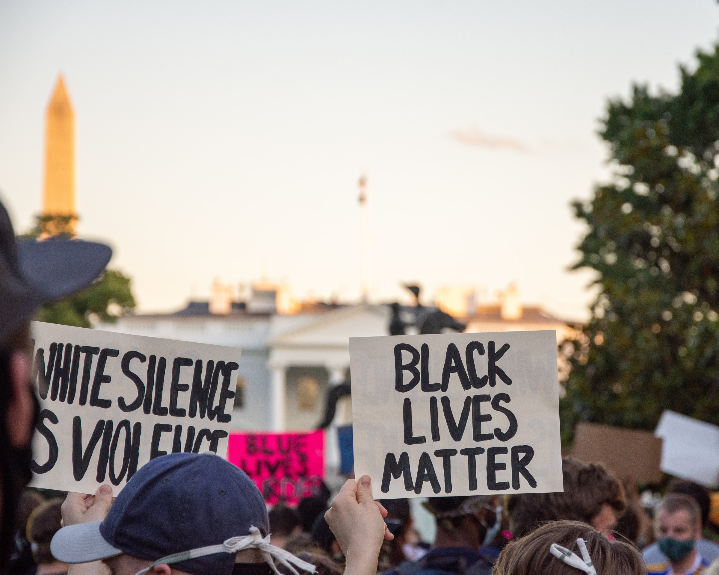 Black Lives Matter banner held up during a public protest