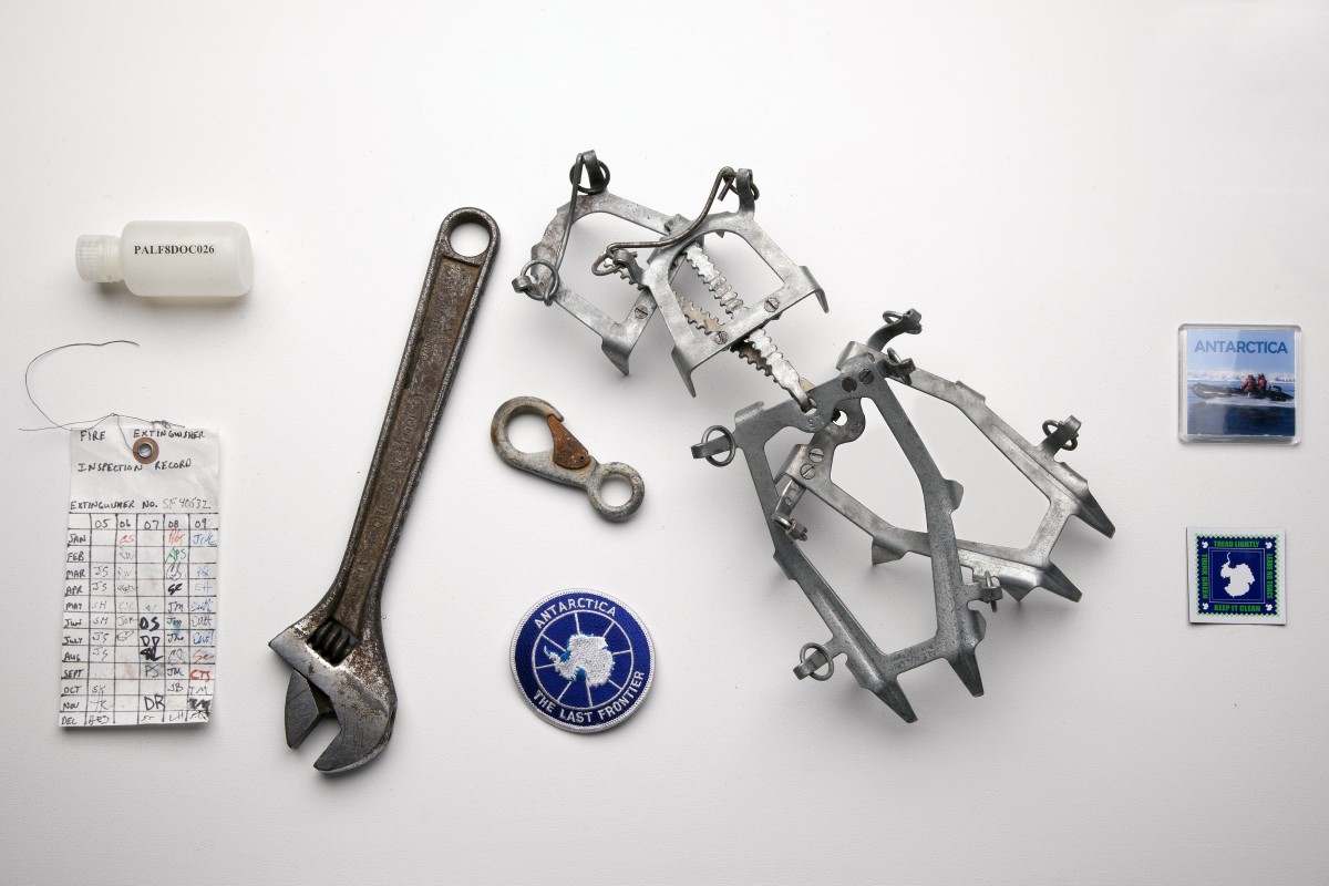 Set of scientific objects against a white background