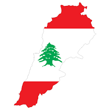 Lebanon flag within the outline of the country of lebanon