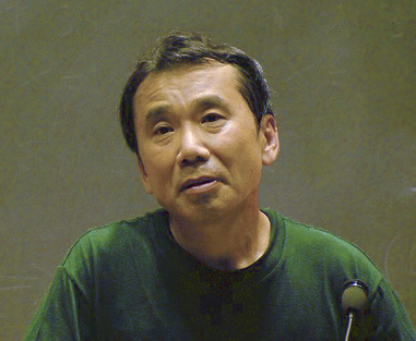 haruki marukami in a green shirt