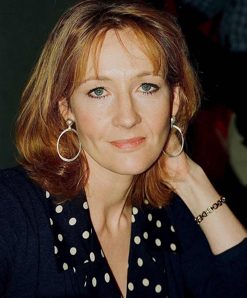 JK Rowling looks into the camera