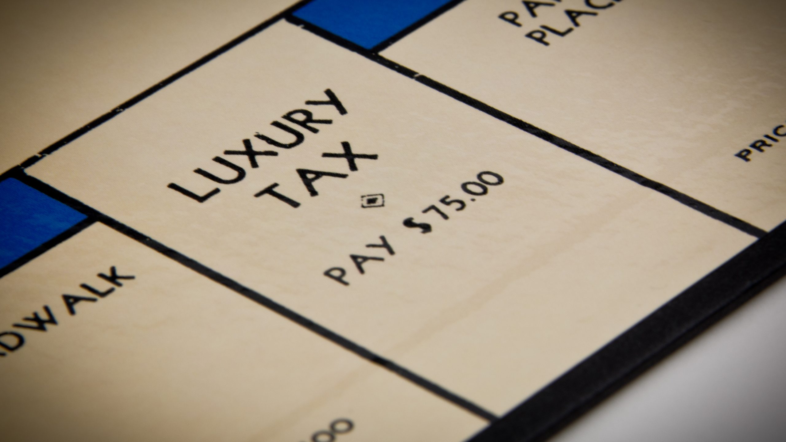 picture from monopoly with the caption 'luxury tax pay $175'