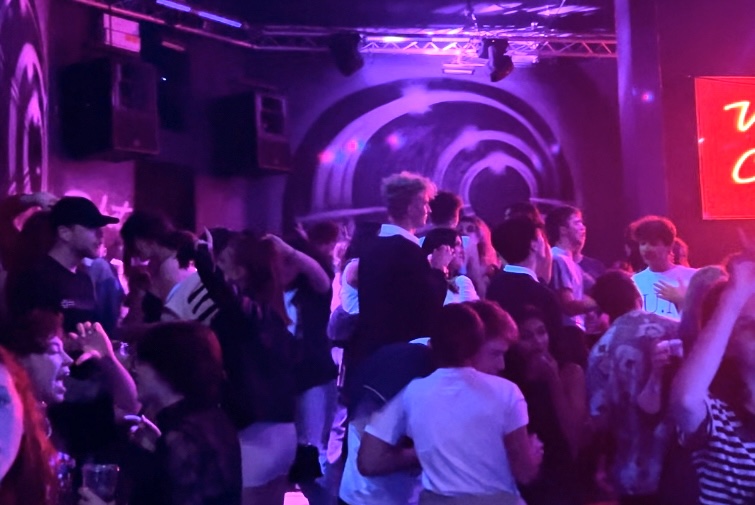 People partying in a nightclub in Edinburgh