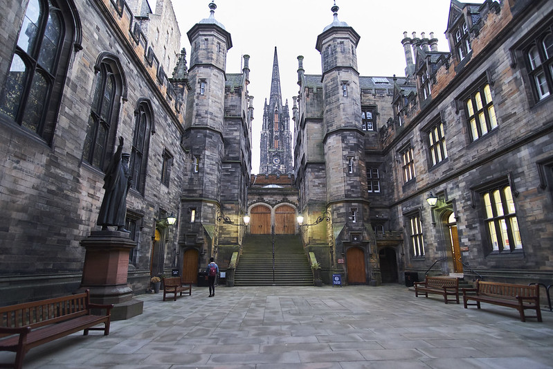 Image of old college from the inside courtyard