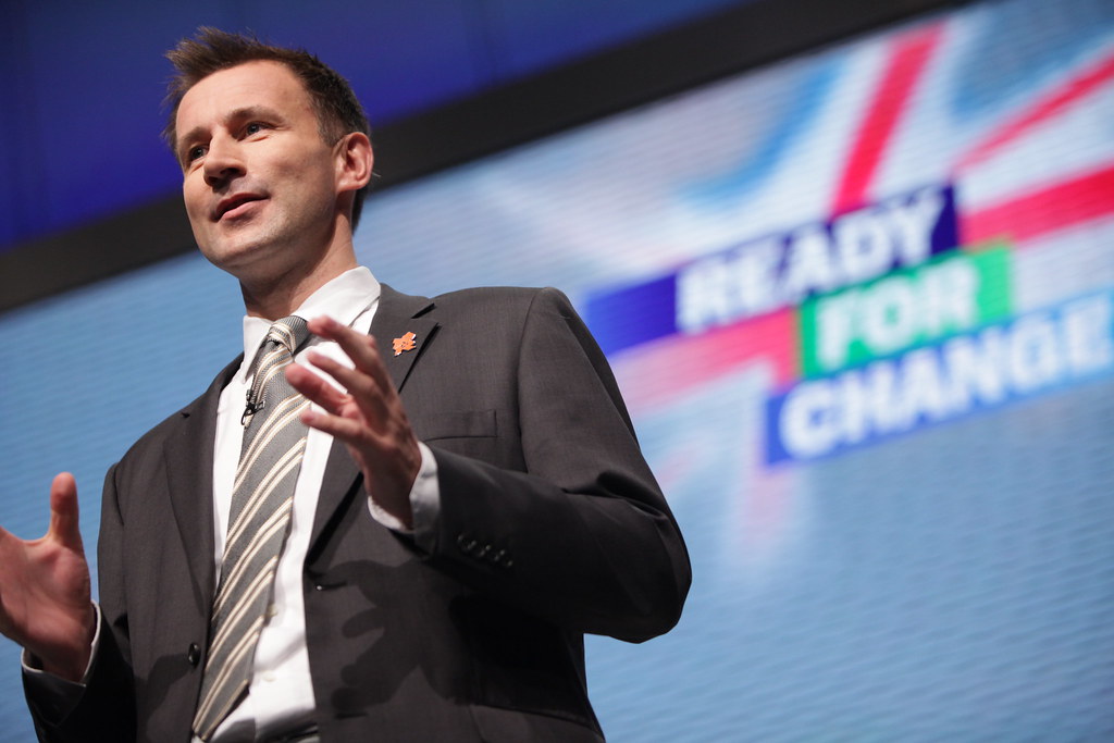 UK Chancellor Jeremy Hunt speaking at the Conservative party conference