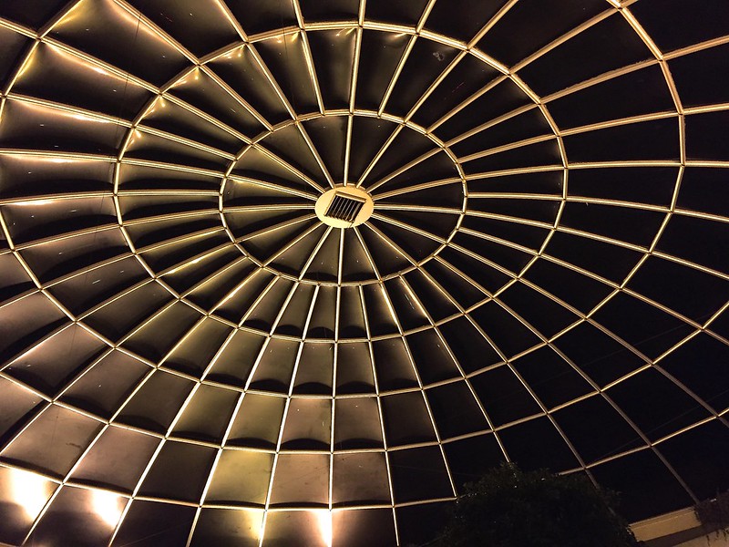 Domed potterrow ceiling at night